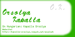 orsolya kapalla business card